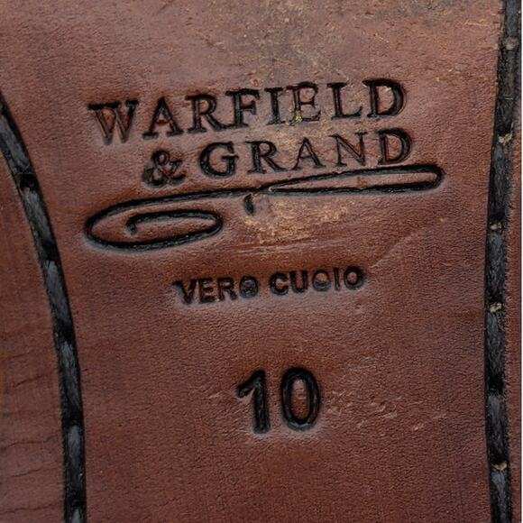 Warfield & Grand Carmel Apron Toe Derby Shoes Men's Brown Size US10 EU43 - Picture 9 of 13